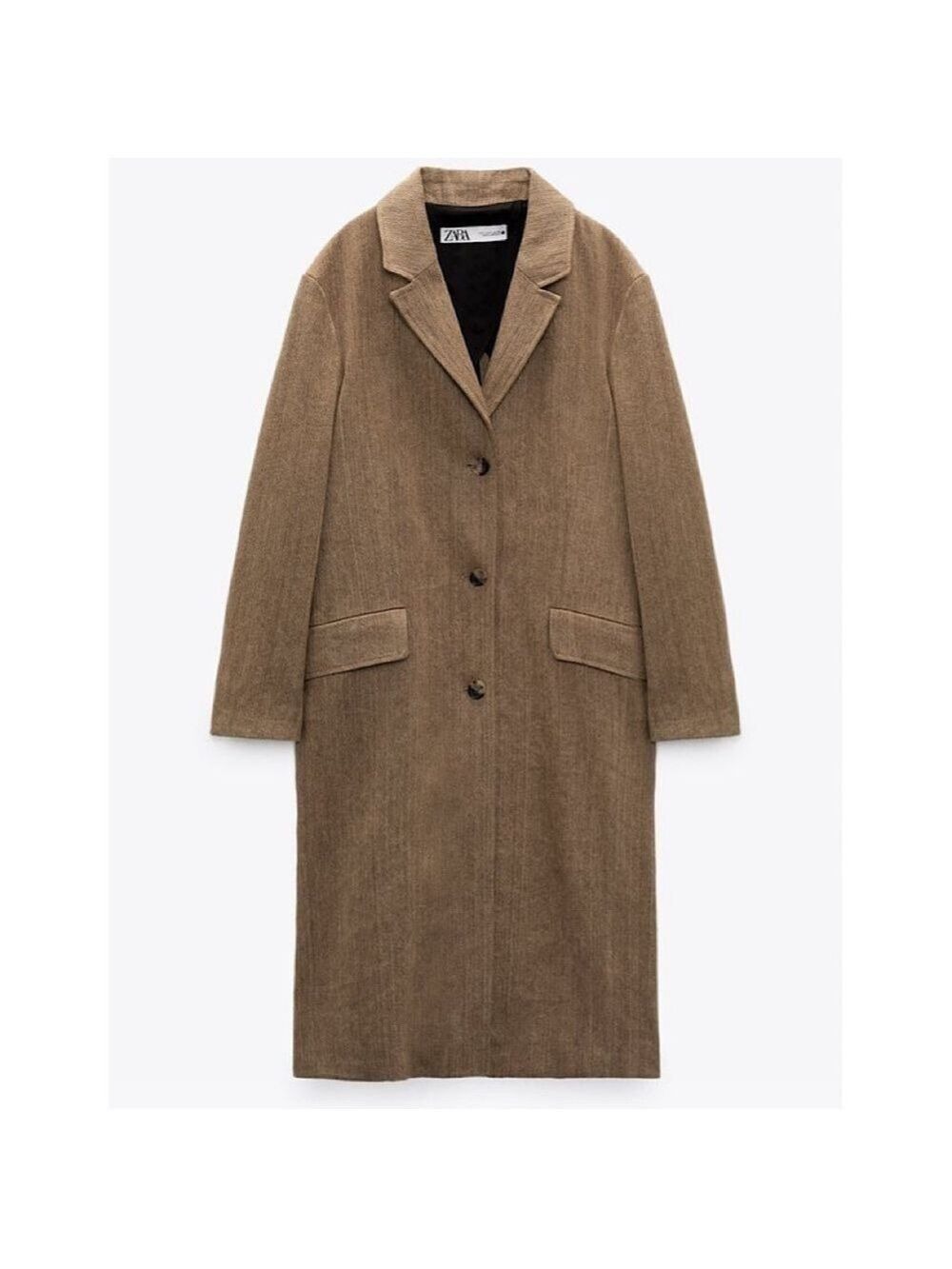 NWOT Zara Rustic Brown Linen Cotton Fall/Winter Trench Coat - Size XS - Picture 2 of 16